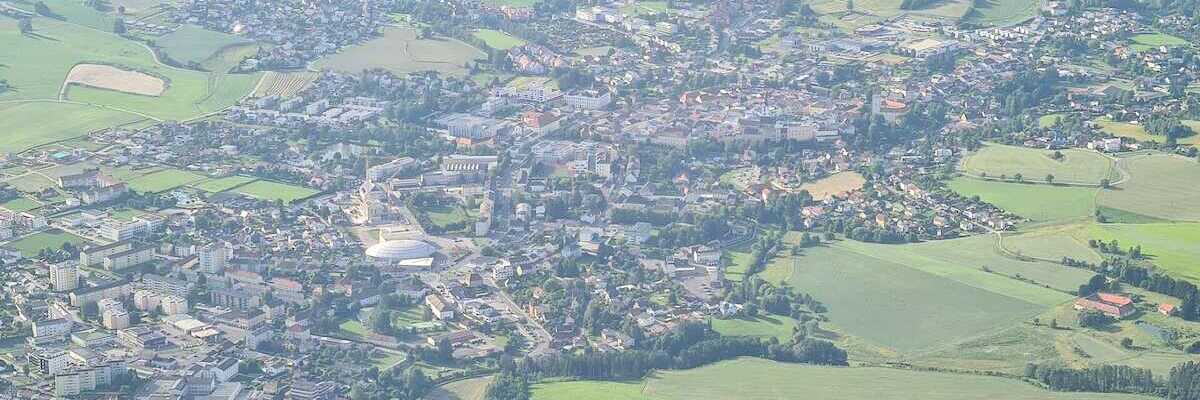Flugwegposition um 16:26:28: Aufgenommen in der Nähe von Lasberg, Österreich in 1288 Meter